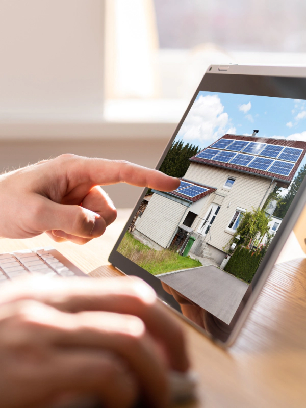 browsing estate on a laptop